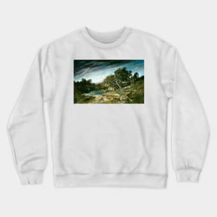 The Gust of Wind by Gustave Courbet Crewneck Sweatshirt